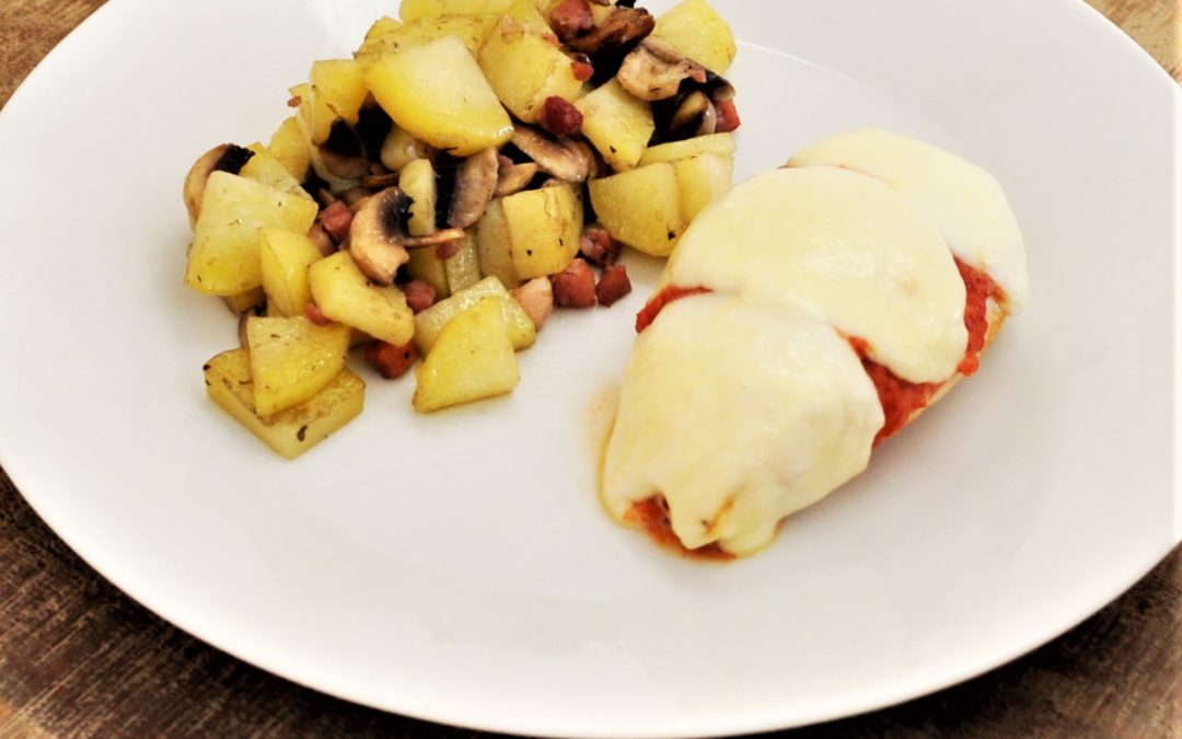 Escalope Pizzaïola et ses pommes de terre forestières