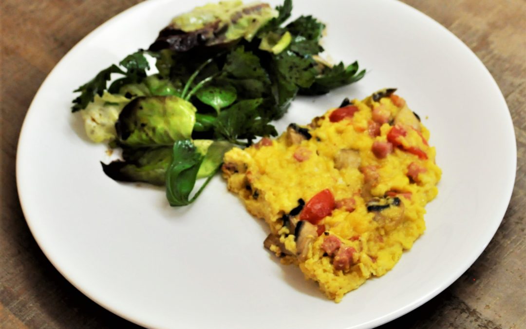 Omelette gourmande et mesclun