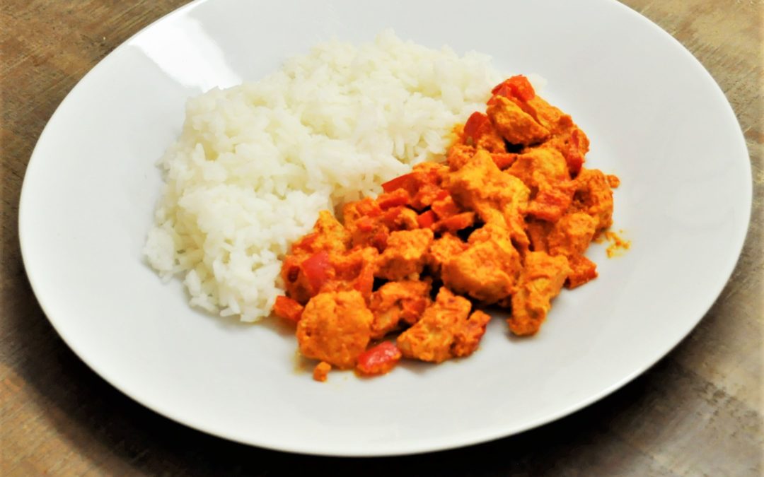 Papillote de dinde au curry rouge