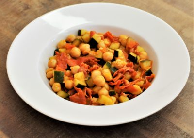 Poêlée aux légumes d’été et chorizo