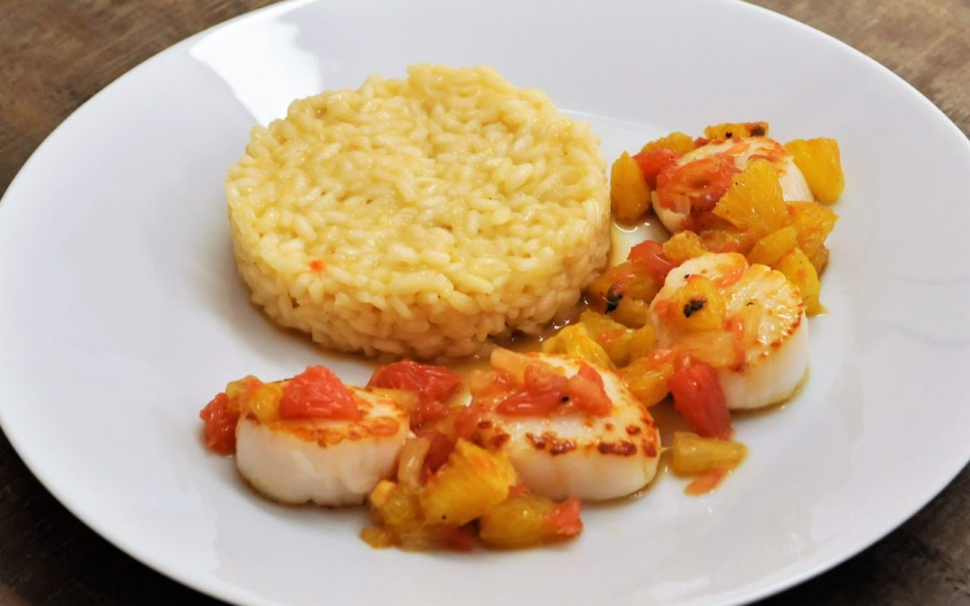 Risotto aux St-jacques et agrumes