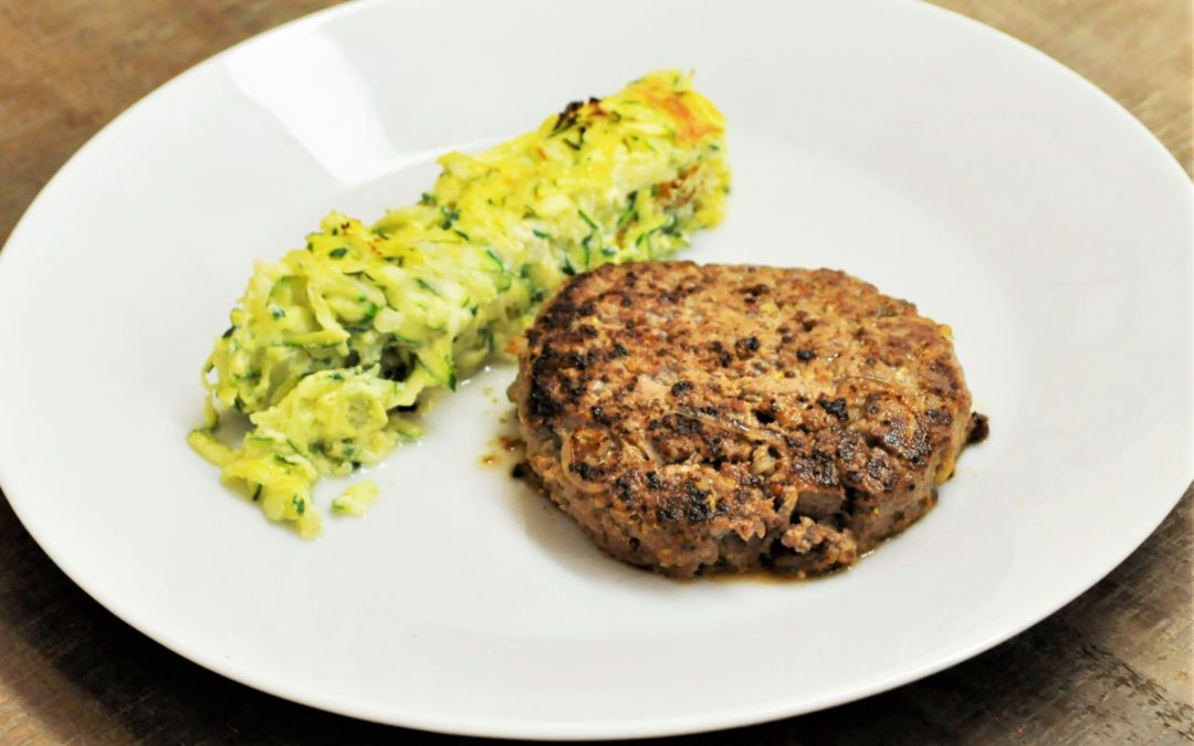 Steak haché maison et gratin de courgettes