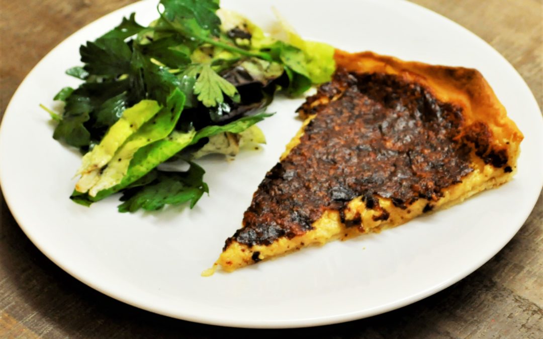 Tarte au fromage et mesclun