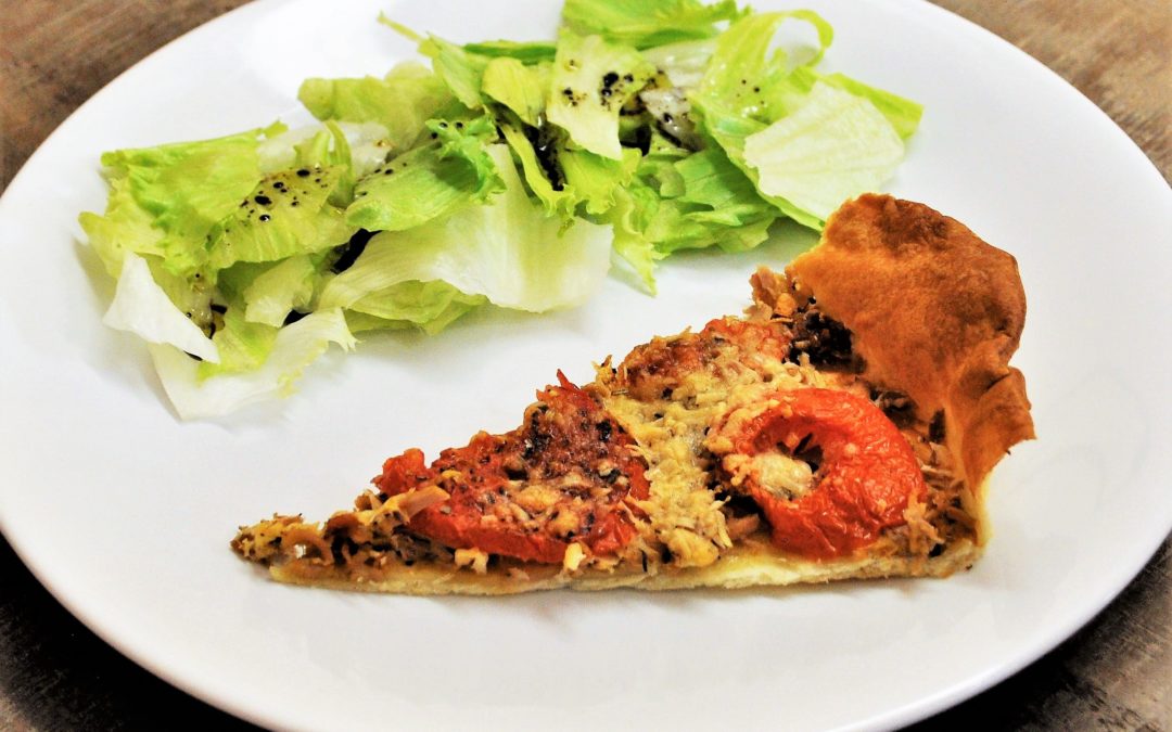 Tarte au thon et salade verte