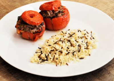 Tomates farcies et riz sauvage